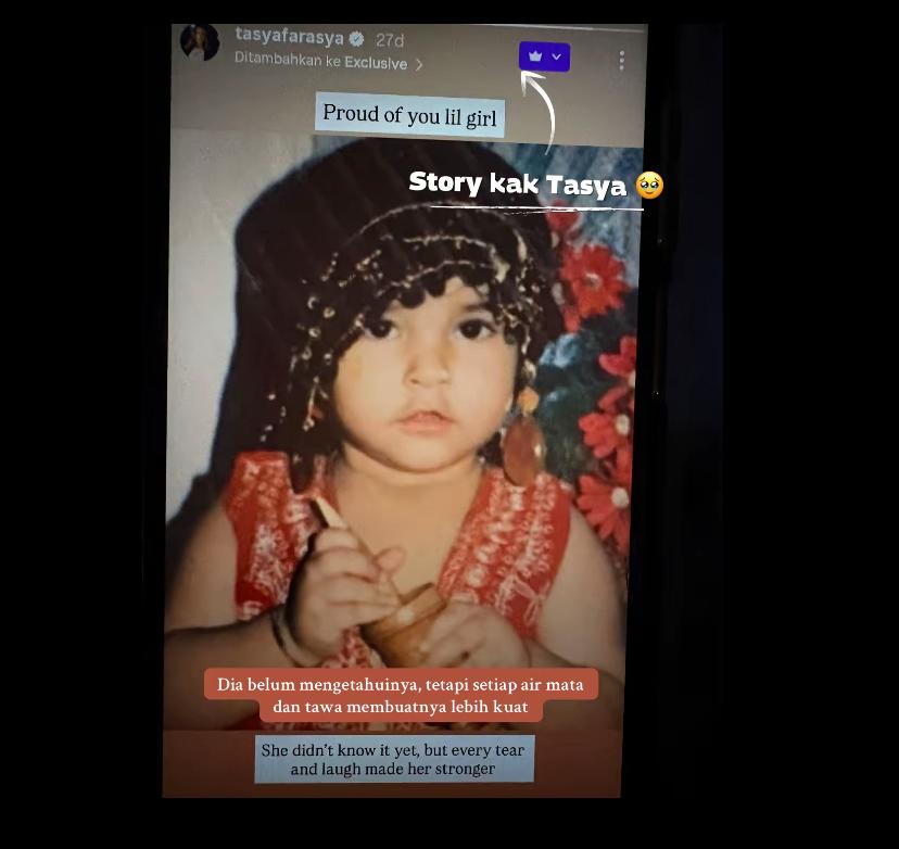 postingan eksklusif Tasya di Instagram. (tangkap layar TikTok)